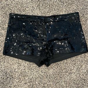 Black Sequin Shorts